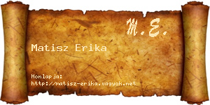 Matisz Erika névjegykártya